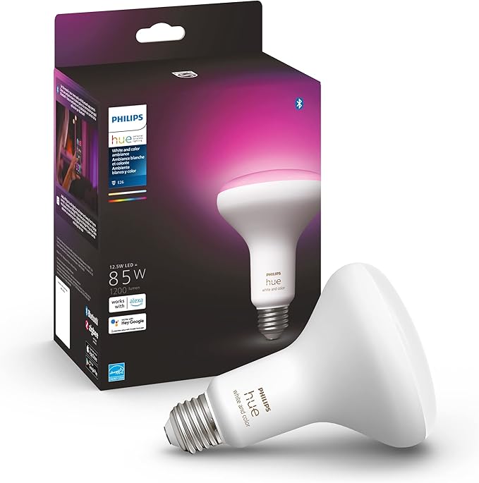 Philips Hue White and Color Ambiance BR30 LED Smart Bulbs, 2-Pack and 1-Pack Bundle