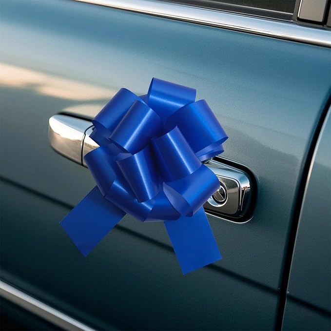 6 Pcs 6 Inch Blue Pull Bows, Perfect for Gift Wrapping, Gift Wrapping Baskets Wedding Christmas Party Decorations, Crafts – Quality Pull Bows for Gifts and Decorations
