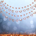 Cheerland Rose Gold Heart Garland Glitter Valentine Day Mothers Day Wedding Engagement Anniversary Bridal Shower Baby Shower Bachelorette Party Decorations Backdrop Banner Hanging Decor