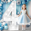 Ledido 4FT Marquee Light Up Numbers, Cool White Light Up Numbers Large Marquee Numbers for Party Decorations,4th 14th Birthday Anniversary Decor, Number 4