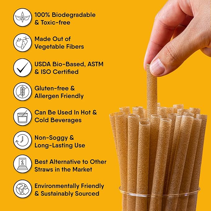 – 150 PCS of 4.75 Inches Unwrapped Biodegradable Drink Stirrers – Made of Vegetable Fibers, Best Cocktail Stirrers for Drinks of All Kinds