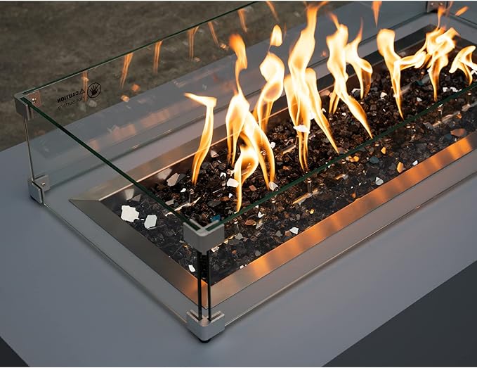 Stanbroil 10-Pound Fire Glass - 1/4 inch Reflective Tempered Fire Glass for Fireplace Fire Pit, Onyx Black Reflective