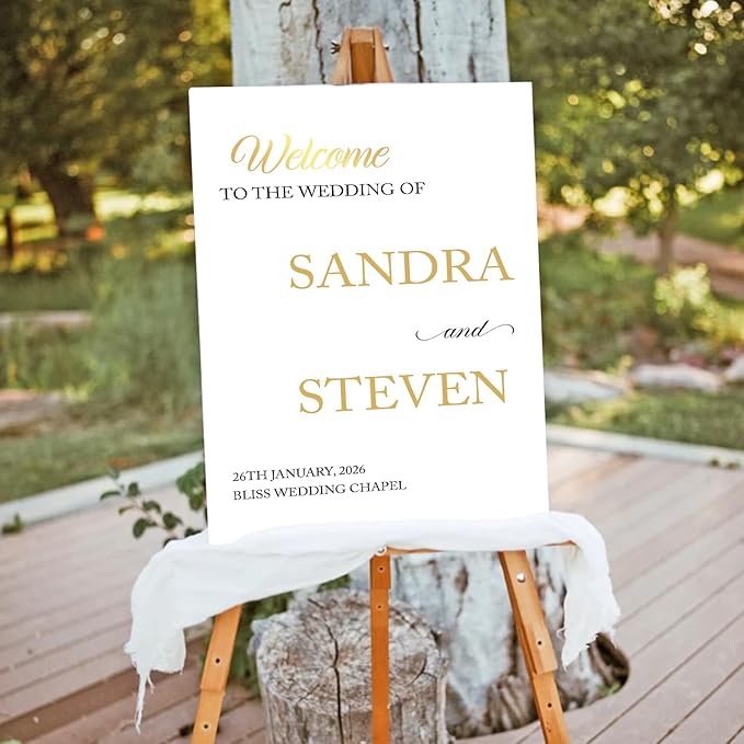 Personalized Modern Wedding Welcome Sign, Minimalist Printed Welcome Sign for Ceremony, Custom Wedding Decoration
