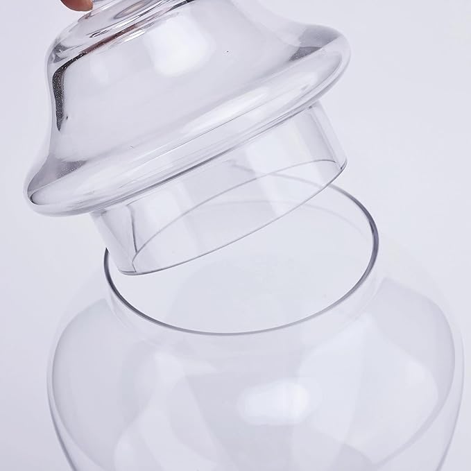 Glass Apothecary Jars with Lid, Clear Glass Candy Jar for Candy Buffet, Decorative Glass Jar for Party, Wedding and Home Decor, Classic Glass Candy Canister (Height: 12.6", Diameter: 6.5")