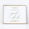 Please Sign Our Guestbook Sign for Weddings 8x10 Pearl with Gold Accents Printed on Professional Thick Pearlescent Cardstock Wedding Decoration UNFRAMED Elegant Style