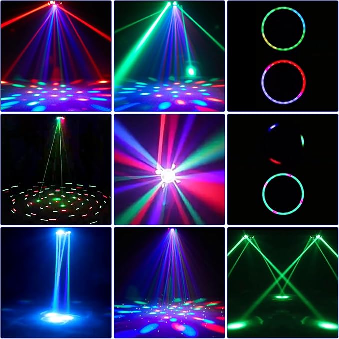 Moving Head Stage Light, LED DJ Lights with DMX512 Controller, Sound Activation, 4pcs 12W RGBW LED Beads,Dimmer Strobe Effect