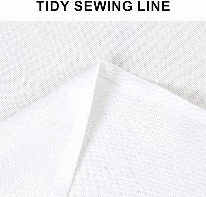 Hiasan Round Linen Table Cover 90 Inch - Wrinkle and Stain Resistant Washable Polyester Fabric Table Cloth for Dining Room Kitchen Party, White