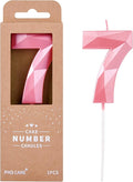 PHD CAKE 2.76 Inch Crystal Pink 7 Number Birthday Candles, Pink Number Candles, Cake Number Candles, Party Celebration