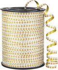 Square Pattern Glitter Curling Ribbon, 1/5" Wide x 500 Yards Christmas Curling Ribbons for Gift Wrapping, Party Decoration, Balloon String, Crafting, Balloon Ribbons for Florist Flower (1 Roll)
