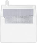 LUXPaper A7 Foil Lined Invitation Envelopes | Peel & Press | 5 1/4" x 7 1/4" | White w/Silver LUX Lining | 60lb. Text | 50 Qty