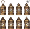 LLQ Mini Lantern for Centerpieces, (8Pack-5Inch) Vintage Lanterns Decorative, Small Hanging Lantern for Halloween Decorations, Christmas Centerpieces for Tables, Wedding Garden Party Decorations
