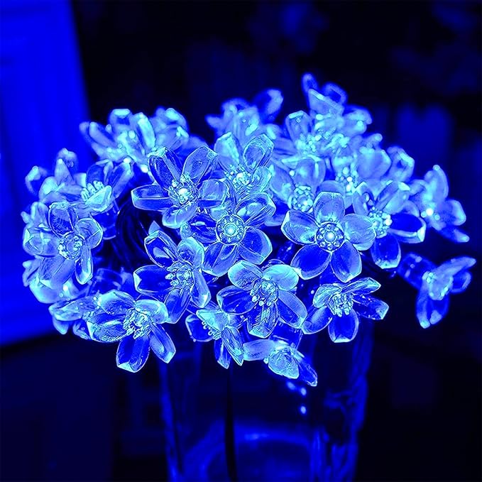 100 LED Light Up Flowers String Lights for Bedroom Romantic Decor, Plug in Fairy Cherry Blossom Tree Wall Hanging Indoor DIY Decorations for Christmas Easter Valentines Day Proposal Birthday