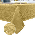 SASTYBALE Square Jacquard Tablecloth - 52x 52 Inch Spill Proof Wrinkle Resistant Damask Table Cloth, Soft Polyester Table Cover for Kitchen Parties Farmhouse, Gold