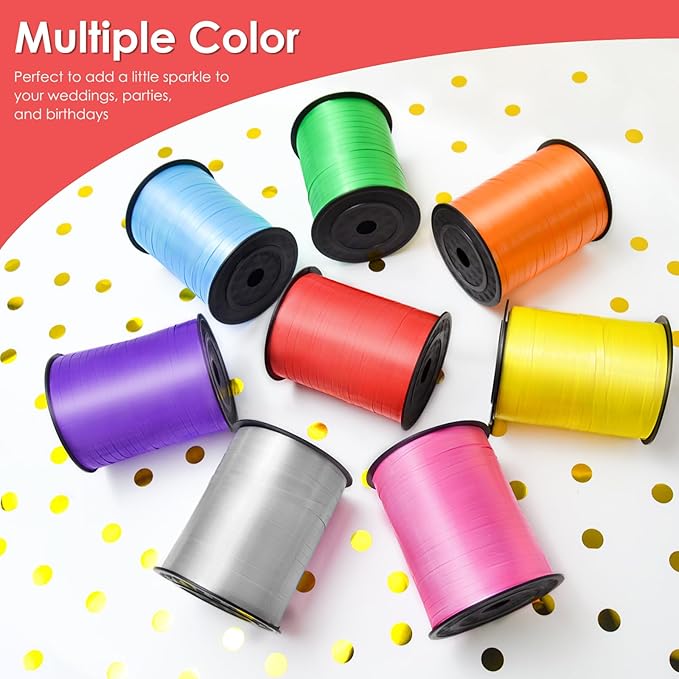 Red Curling Ribbon, 3/16" x 500 Yards, Polyester, Multi-purpose, Solid Red, Classic, For Special Occasions