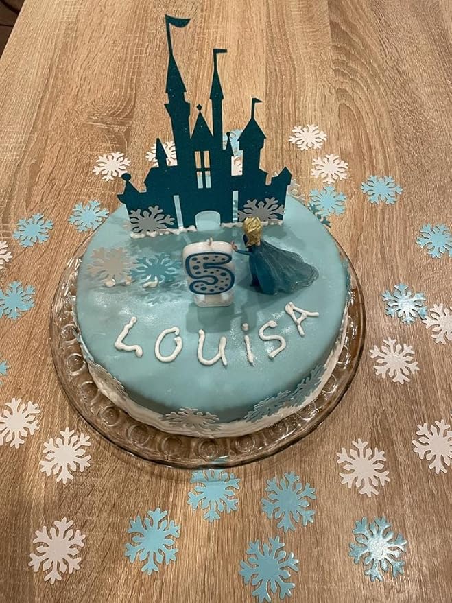 50pcs Edible White Snowflakes for Cake Decorating Cupcake Toppers for Christmas Winter frozen Theme Birthday Party Decorations