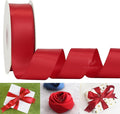 HUIHUANG Red Ribbon 1-1/2 inch Satin Ribbon, Red Double Faced Satin Ribbon for Christmas Gift Wrapping for Bows Making Floral Bouquet Wedding Christmas Decor Party Favor and Craft Supplies-50 Yards