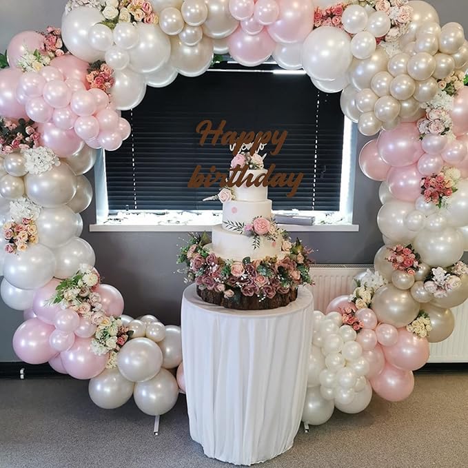 Pearl Balloons, 52 PCS 12 Inch Pearl white Double-Stuffed Balloons, White Pearl Sand White Double-Stuffed Ivory Latex Balloon for Birthday Baby Shower Wedding Bridal Party Decoration