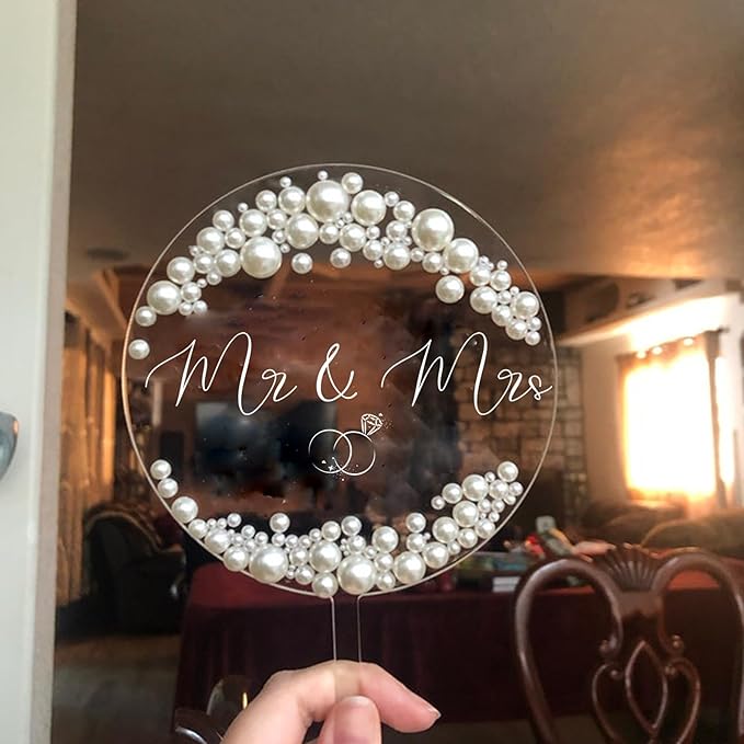 Mr and Mrs Cake Topper, Bride and Groom Sign Wedding, Engagement Cake Toppers Decorations
