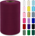 Wine Red Tulle Fabric Roll 6”by 100 Yards (300 ft) Soft Tulle Spool for DIY Crafting Favor Supplies, Tutus, Wedding, Party Decorations, Gift Wrapping