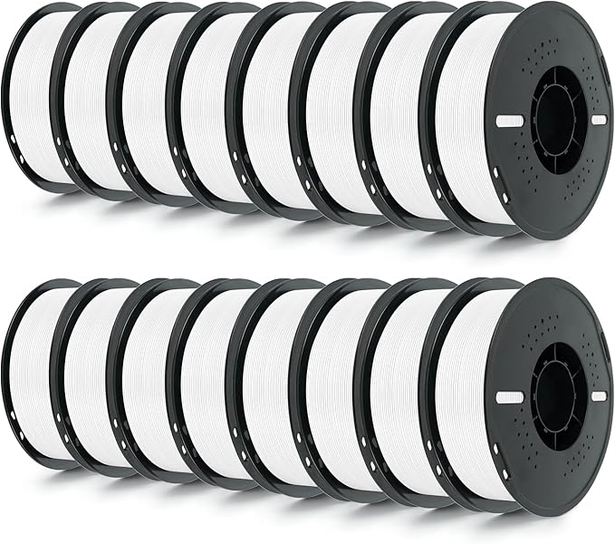 Kingroon 16KG White PLA Filament 1.75mm 3D Printer Filament Pla Filament Dimensional Accuracy +/- 0.02mm, Fit Most FDM Printer, 1KG X 16 Spools