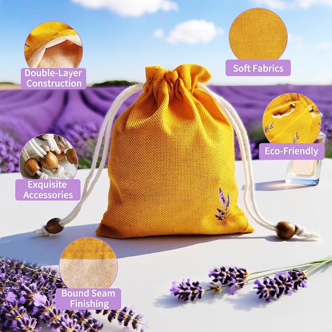 Daclubmenxy D&C 20PCS Sachet Bags Empty for Lavender, Burlap drawstring bags, Jewelry Pouches 4.5'' x 6.0'' Drawstring Gift Bags for Wedding, Christmas, Party Favor Bags (Orange, 4×6in)