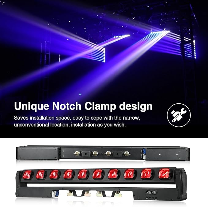 Betopper 10x15w RGBW Moving Beam LED Light Bar,10 Eye Stage Light Strobe Beam Like Spider RGBW 4IN1 DMX 512 & Sound Activated DJ Lighting for Theater KTV Club Ball Disco Event L1015(1)