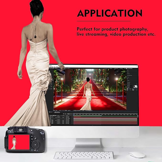 Red Photography Backdrop for Photoshoot, Photo Backdrop Curtain, Perfect Red Backdrops for Party Portrait Photoshoots Video Studio 8FTx10FT