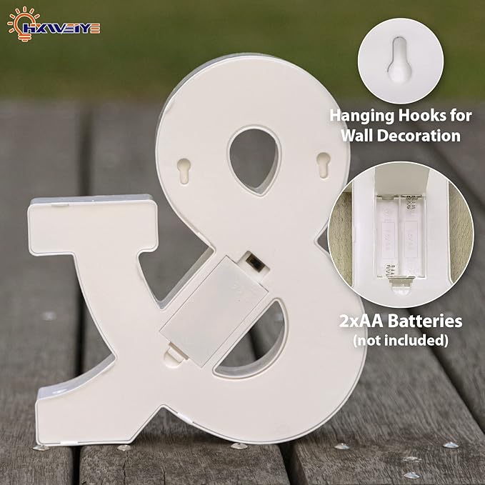 HXWEIYE Light Up Letters LED Marquee Sign 26 Alphabet and 10 Number Big Lights for Party Birthday Bar Battery Powered Christmas Decor (Warm White)
