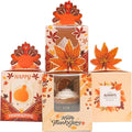 qiqee Thanksgiving Individual Cupcake Boxes Cupcake Holders Disposable 60pcs Single Cupcake Boxes with Window 3.7x3.7x4.5 inch Cupcake Containers For Thanksgiving