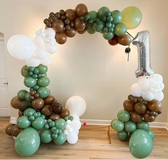 Football Balloons, 52 PCS 12 Inch Brown Bean Green White Football Printed Balloons, Football Party Decorations for Football Boys Sports Rugby Baby Shower Birthday Game Football Party Decorations