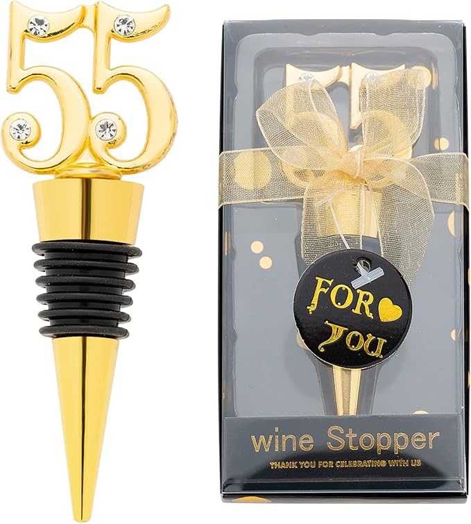 24 Pack 55th Birthday Favors For Guests-55 Years Old Wine Bottle With Gift Box For 55th Wedding Party Favor Souvenirs Decoration