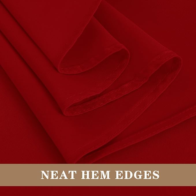 Fitable 6 Pack Red Round Table Clothes - 90 Inches in Diameter - Stain Resistant and Washable Tablecloths, Polyester Fabric Table Covers for Wedding, Party, Banquet, Gathering