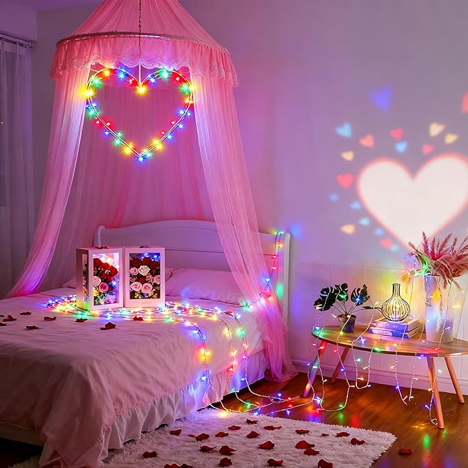 Pastel Plug in Easter String Lights, 33ft 100 LED Clear Wire Decorative Multicolored Christmas Birthday Wedding Party Lighting Up for Window Bedroom Tree Hanging Decorations (Multi Color)