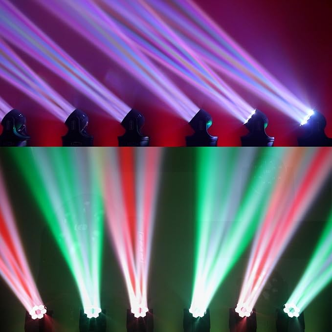 6x15W Mini Bee Eye Moving Head DJ Light, 90W LED RGBW Stage Light Rotate Beam Spot Effect, DMX Sound Activated Remote Control for Parties Wedding Bar Church Show (RGBW 4in1)