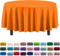 Exquisite 12-Pack Premium Plastic 84-Inch Round Tablecloth, Orange