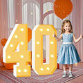 3FT Marquee Numbers 40, Large Light Up Numbers 40th Birthday Decorations for Her Him, Cardboard Numbers for Women Men Anniversary Party Decor Backdrop, DIY Foam Board Mosaic Number Sign