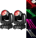 90W LED Moving Head DJ Lights Mini Beam Stage Lights Super Bright Spot RGBW 4IN1 DMX 512 12CH Sound-Activated for Wedding DJ Party Stage Lighting (90W, 2)