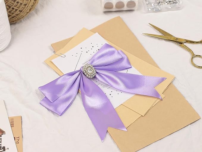 Light Purple Satin Ribbon 1-1/2 inch X Continuous 100 Yards, Single Face Polyester Ribbon Perfect for Gift Wrapping, Flower Bouquet, Wedding Decor, Crafts, Bow Making, Sewing and More