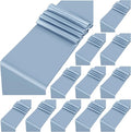 12 Pack Dusty Blue Satin Table Runner,12 x 108 inch Long Premium Smooth Table Runner for Wedding, Banquets, Birthday, Party, Graduation, Engagements,Table Runners fit Rectangle and Round Table