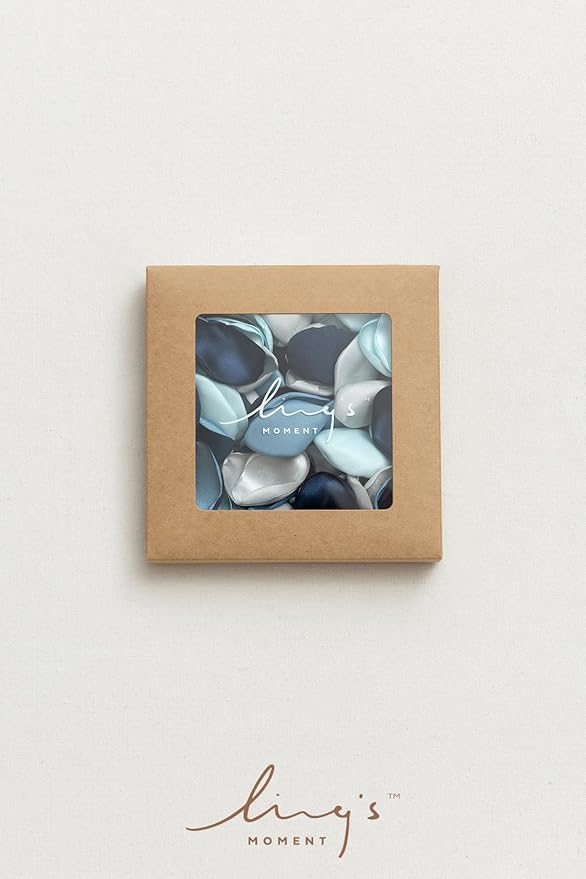 Ling's Moment Rose Petals, Silk Flower Petals for Wedding/Aisle/Flower Girl Baskets/Table Centerpiece Décor,etc.Dusty Blue Navy 200pcs
