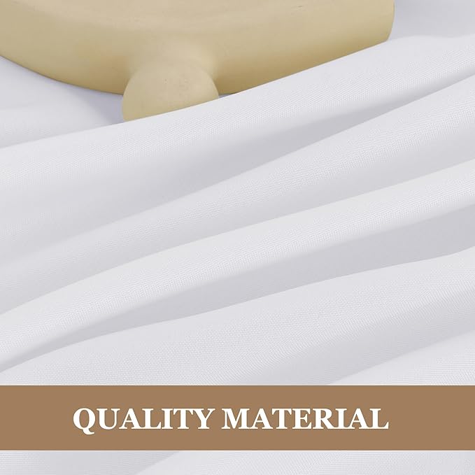 Fitable 6 Pack White Round Table Clothes - 90 Inches in Diameter - Stain Resistant and Washable Tablecloths, Polyester Fabric Table Covers for Wedding, Party, Banquet, Gathering
