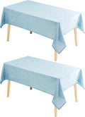 Hiasan 2 Pack Faux Linen Rectangle Tablecloth - Wrinkle and Stain Resistant Washable Table Cloth for Kitchen Dining Room Holiday Table Cover for Party Dinner, Lux Slate Blue, 70 x 108 Inch
