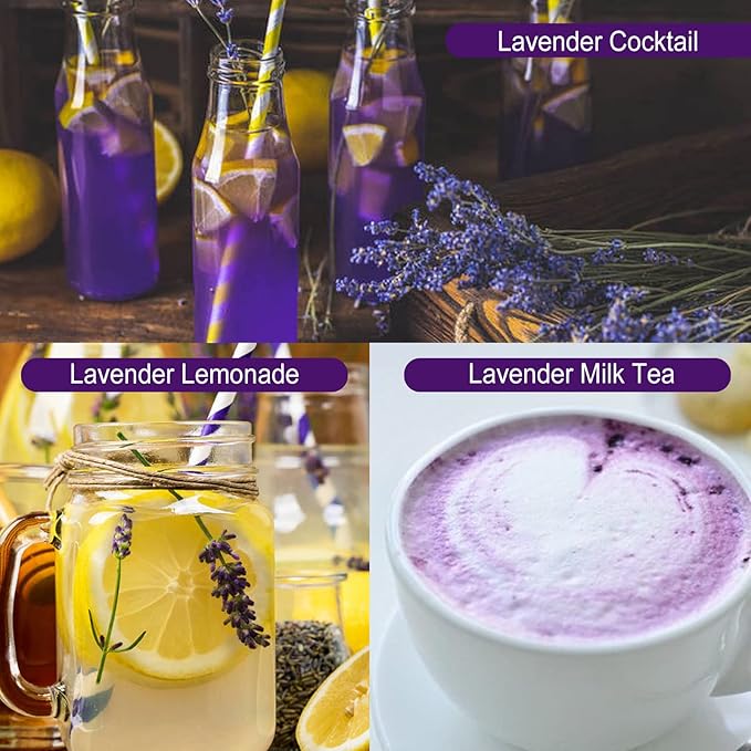 TEARELAE - Premium Dried Lavender Flowers - 5A Top Grade - 100% Pure Natural Edible Flowers Culinary Dried Lavender Buds - for Baking, Tea, Soap, Bath Bombing, Candle and Sachets - 3oz/85g