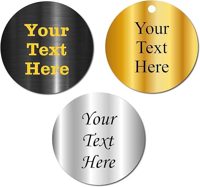 Engraved Round Metal tag, Custom Engraved Circle Plate, Personalized Aluminum disc, Etched Metal disk, Customized Round Steel plaque