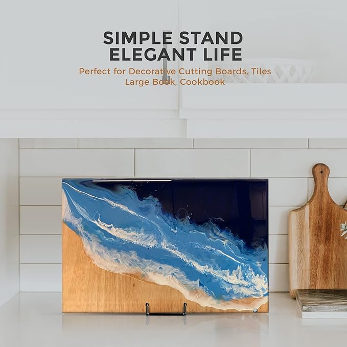 TR-LIFE Plate Stands/Holder for Display, 8 Inch, Large, Metal Frame for Picture, Decorative Platter, Book, Photo Easel (2 Pack)