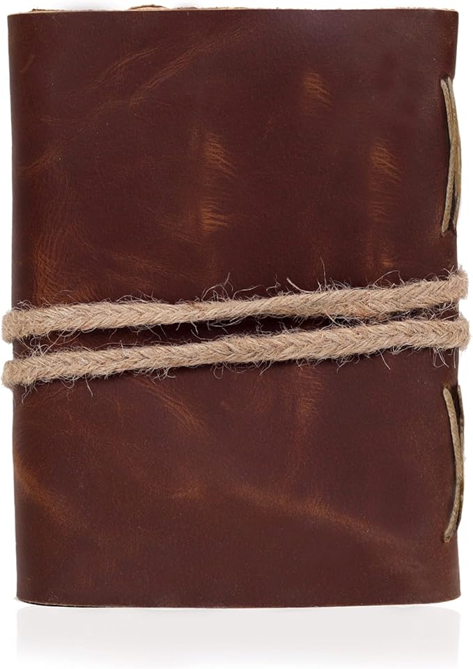 cuero Vintage Leather Journal - Handmade Leather Bound journal with deckle edge paper for Men And Women Diary Notebook - Leather Sketchbook