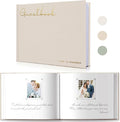 Elegant Linen Wedding Guset Book - Polaroid Guest Book for Wedding Reception,Baby Shower,Bridal Shower and Special Events - 100 Blank Pages for Sign in and Photos (B-Beige)