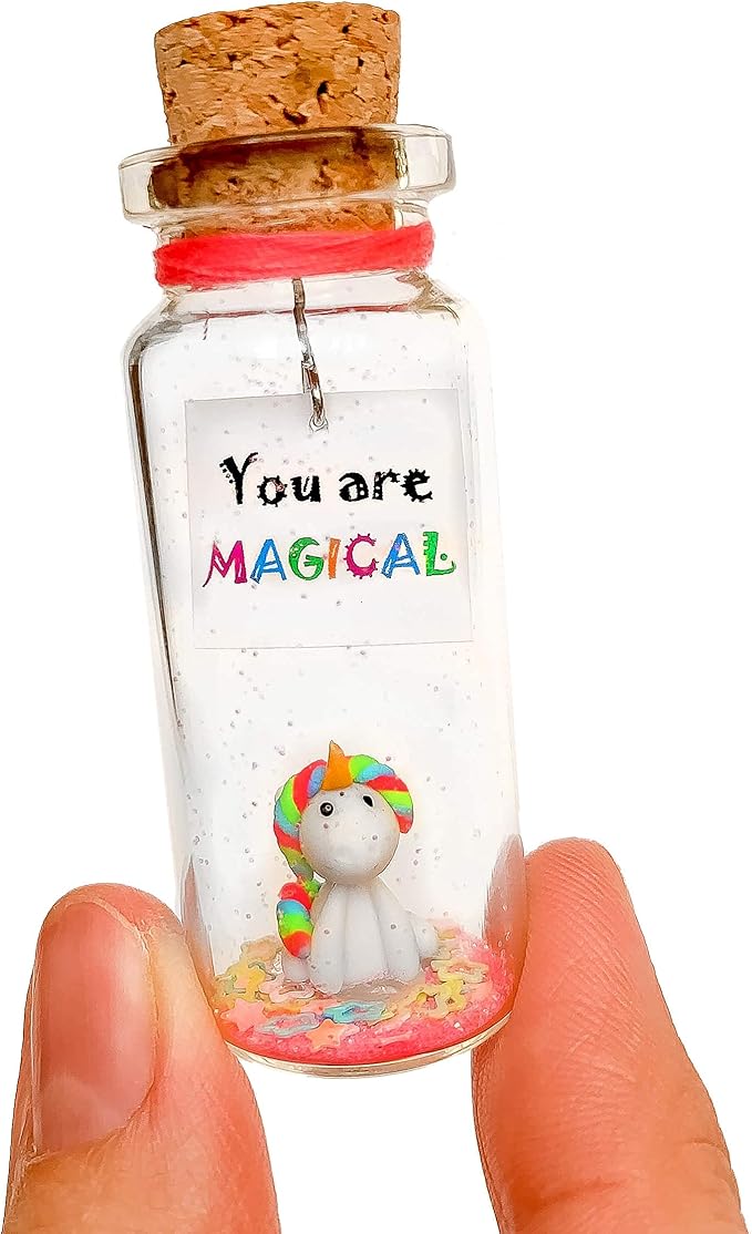 Kseniya Revta Inspirational Message in a Bottle Gift Idea - Classy Gifts for Friends and Family - Unique Boyfriend Girlfriend Presents (Rainbow Unicorn - You Are Magical, Gift Bottle)