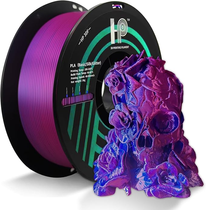 Dual Color PLA Filament,Shiny Silk Blue Rose PLA, 3D Printer Filament,PLA Filament 1.75mm Dimensional Accuracy +/- 0.02mm, 1KG Spool (2.2 lbs), Fit Most FDM Printer