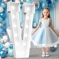 Ledido 4FT Marquee Light Up Letters, Cool White Light Up Letters Large Marquee Letter for Party Decorations, Mosaic Letter V for Balloons, Wedding Birthday Graduation Decor